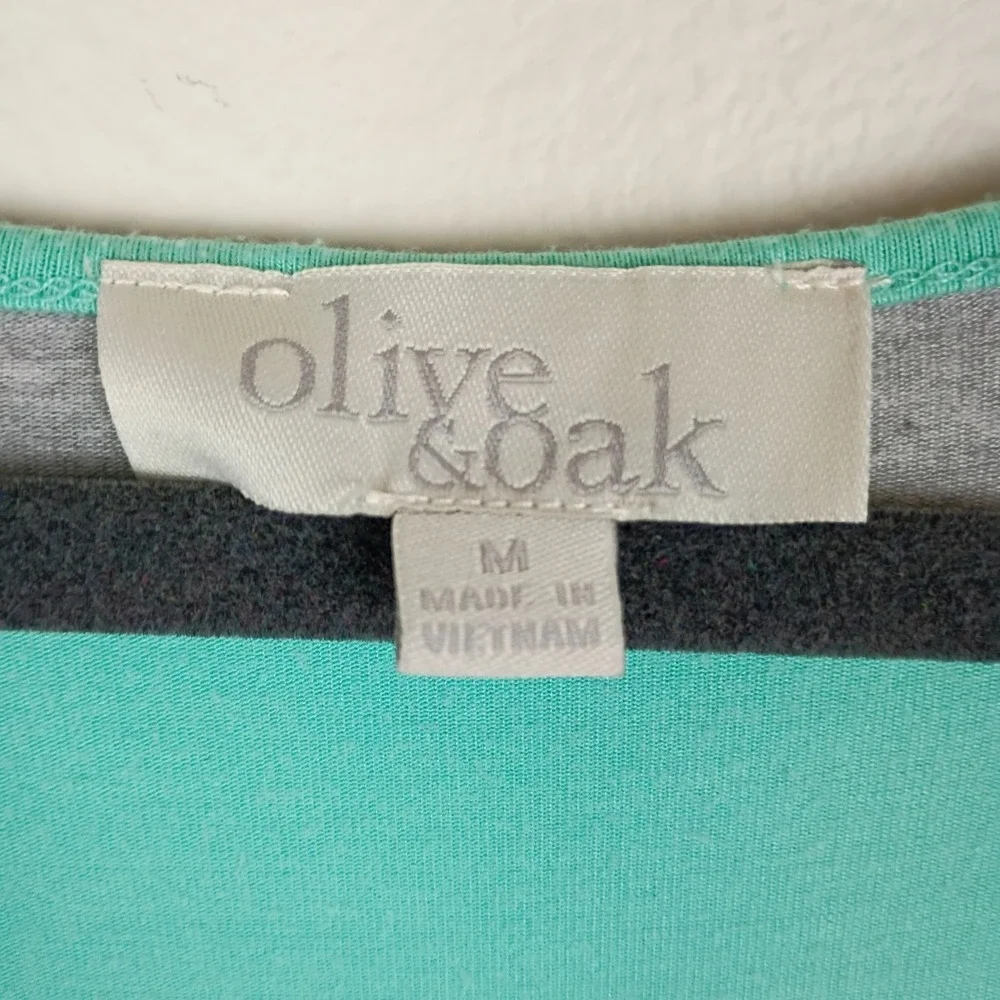 Olive & Oak Womens Mint Gray Striped Sleeveless Drawstring Waist Pocket Dress M - Picture 4 of 7